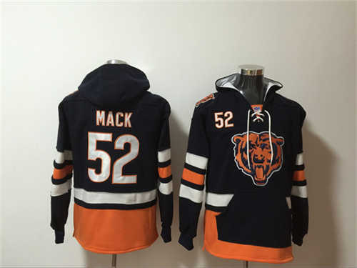 Chicago Bears #52 Khalil Mack Black Ageless Must-Have Lace-Up Pullover Hoodie